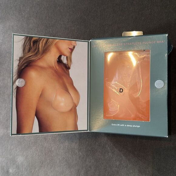 Lift It Up Backless Strapless Plunge Bra Silicone Fashion Forms Nude Size D - Picture 2 of 12
